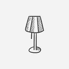 Image showing Stand lamp sketch icon.