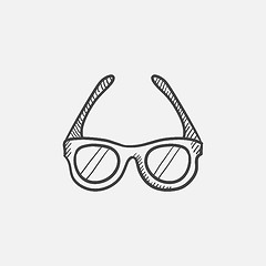 Image showing Glasses sketch icon.