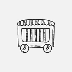 Image showing Circus wagon sketch icon.