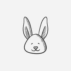 Image showing Easter bunny sketch icon.