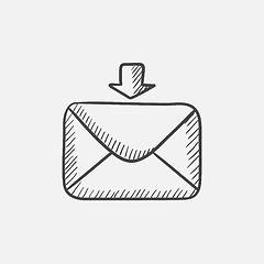 Image showing Incoming email sketch icon.