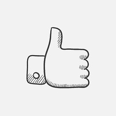 Image showing Thumbs up sketch icon.