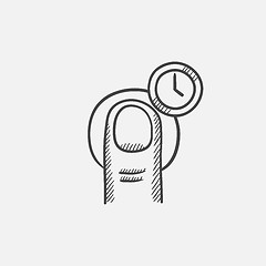 Image showing Hold timer gesture sketch icon.
