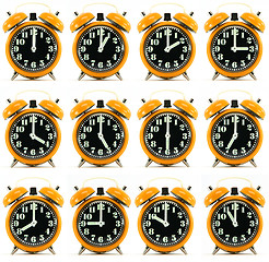 Image showing twelve orange hours alarm clock