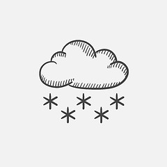 Image showing Cloud with snow sketch icon.