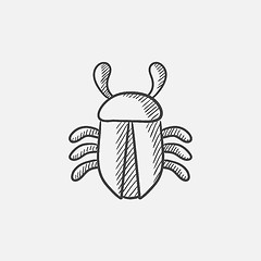 Image showing Computer bug sketch icon.