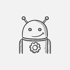 Image showing Android with gear sketch icon.