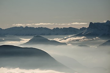 Image showing Mountains cloudy landscape