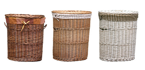 Image showing laundry baskets clipping path
