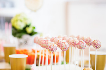 Image showing close up of cake pops or lollipops