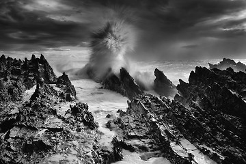 Image showing Inhospitable seascape wild weather