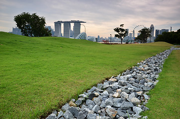Image showing Garden with Singapore Skyline