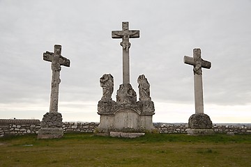 Image showing Crosses on the hill