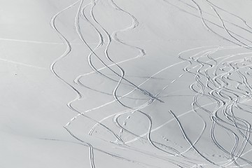 Image showing Ski Slope with Fresh Curves