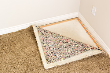 Image showing Pulled Back Carpet and Padding In Room