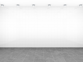 Image showing room with white tiles background