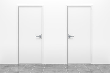 Image showing two white doors