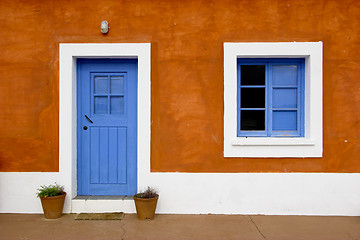 Image showing Blue window and door