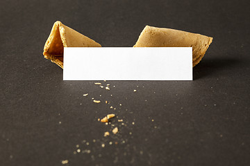 Image showing a fortune cookie with a blank paper for your message