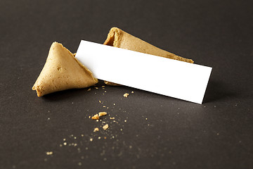 Image showing a fortune cookie with a blank paper for your message