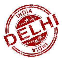 Image showing Red Delhi stamp 