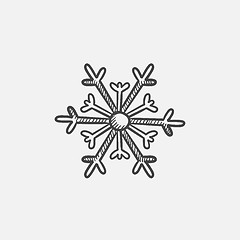 Image showing Snowflake sketch icon.