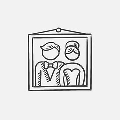 Image showing Wedding photo sketch icon.