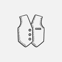 Image showing Waistcoat sketch icon.