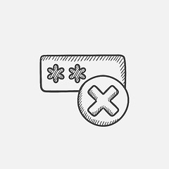Image showing Wrong password  sketch icon.