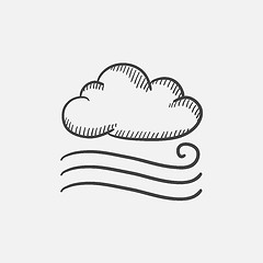 Image showing Windy cloud sketch icon.