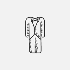 Image showing Wedding tuxedo sketch icon.