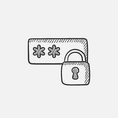 Image showing Password protected sketch icon.