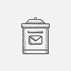 Image showing Mail box sketch icon.