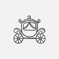Image showing Wedding carriage sketch icon.