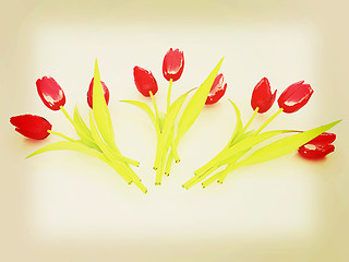 Image showing Tulip flower. 3D illustration. Vintage style.