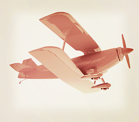 Image showing retro airplane isolated on white background . 3D illustration. V