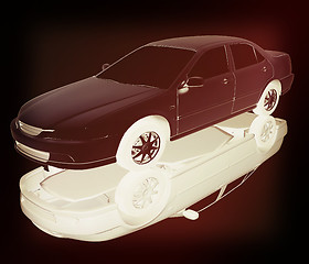 Image showing Car Illustrations . 3D illustration. Vintage style.