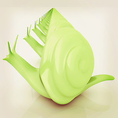 Image showing 3d fantasy animals, snails on white background . 3D illustration