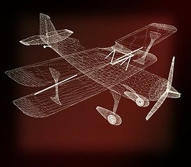 Image showing retro airplane isolated on black background . 3D illustration. V