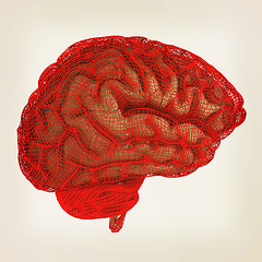 Image showing Creative concept of the human brain. 3D illustration. Vintage st