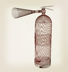 Image showing fire extinguisher. 3D illustration. Vintage style.