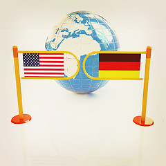 Image showing Three-dimensional image of the turnstile and flags of USA and Ge