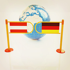 Image showing Three-dimensional image of the turnstile and flags of Germany an