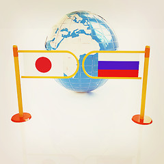 Image showing Three-dimensional image of the turnstile and flags of Japanese a