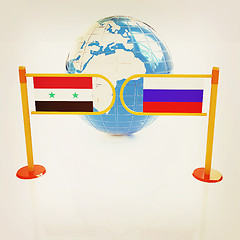 Image showing Three-dimensional image of the turnstile and flags of Russia and