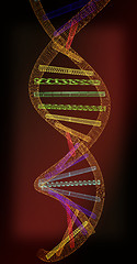 Image showing DNA structure model. 3D illustration. Vintage style.