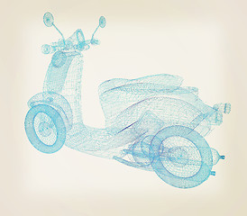 Image showing Vintage Retro Moped. 3d model. 3D illustration. Vintage style.