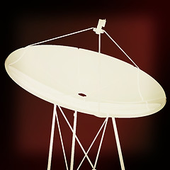 Image showing 3d satellite Line. 3D illustration. Vintage style.