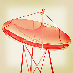 Image showing 3d satellite Line. 3D illustration. Vintage style.