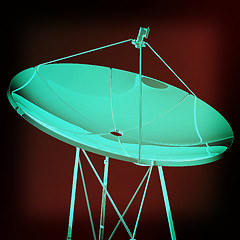 Image showing 3d satellite Line. 3D illustration. Vintage style.